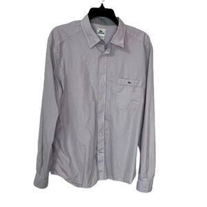 Lacoste Alligator Logo Men's Oxford Button Down Shirt, 42